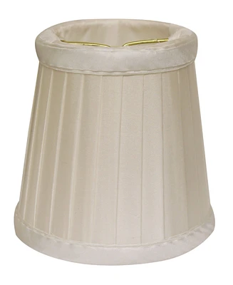 Cloth&Wire Slant Side Pleat Chandelier Lampshade with Flame Clip