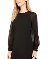 Calvin Klein Illusion-Sleeve A-Line Dress