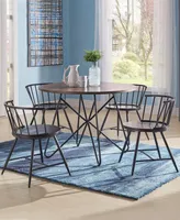 iNSPIRE Q Webber Round Dining Set with Iron Legs and Low-Back Chairs