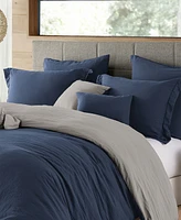 Cathay Home Inc. Ultra Soft Reversible Crinkle Duvet Cover Set