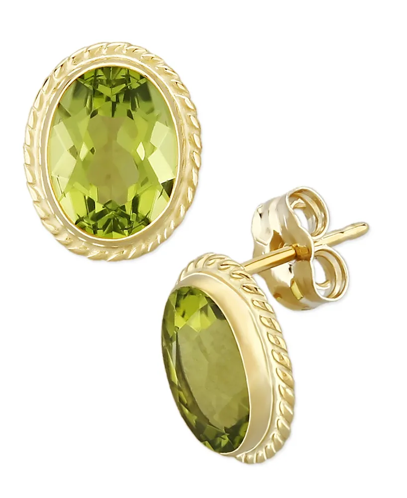 Gemstone Twist Gallery Stud Earring Set in 14k Gold