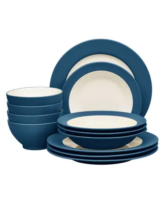 Noritake Colorwave Rim 12-Piece Dinnerware Set, Service for 4, Created Macy's