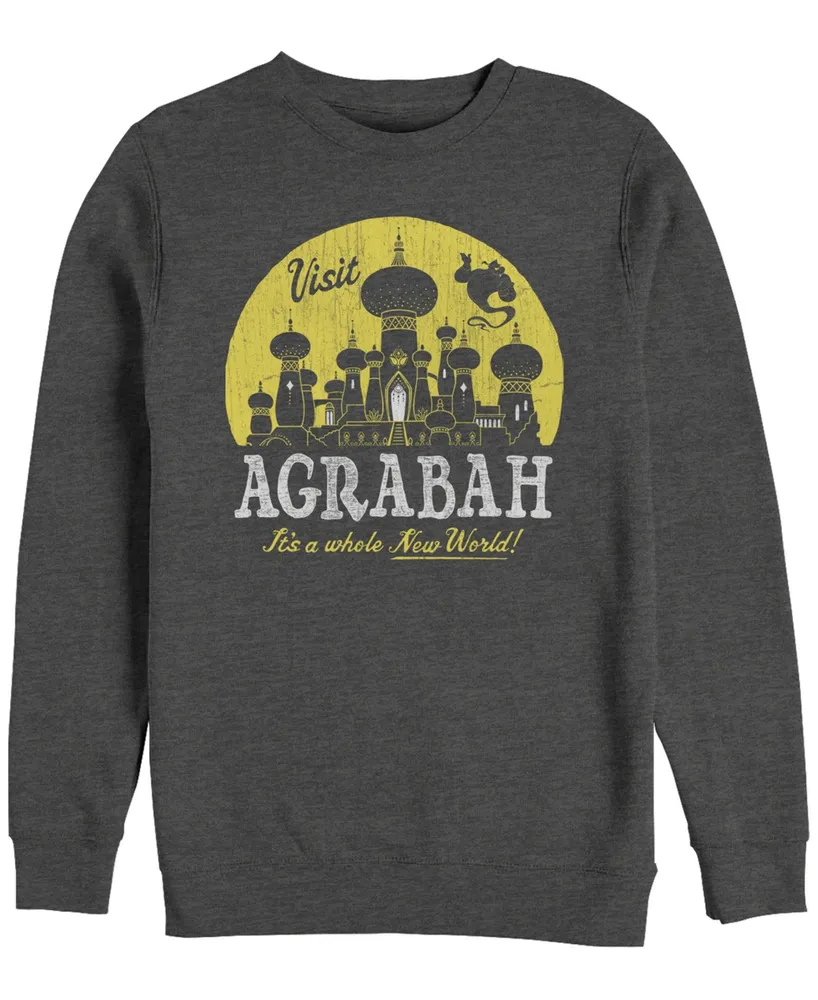 Disney Men's Aladdin Visit Agrabah a Whole New World, Crewneck Fleece