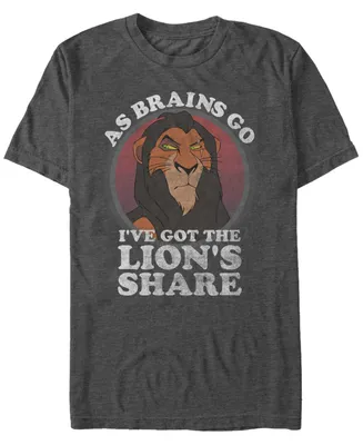 Disney Men's Lion King Scar The Lion's Share of Brains, Short Sleeve T-Shirt