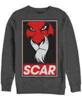 Disney Men's Lion King Scar Poster, Crewneck Fleece