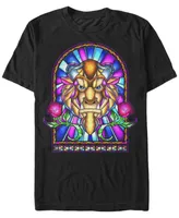 Disney Men's Beauty and the Beast Stained Glass Window, Short Sleeve T-Shirt