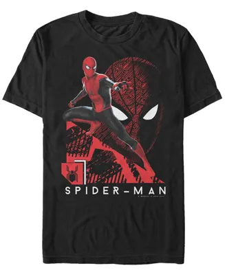Marvel Men's Spider-Man Far From Home Lunge Action Pose, Short Sleeve T-shirt