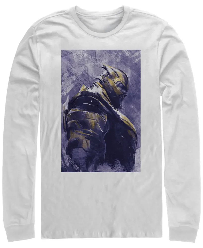 Marvel Men's Avengers Endgame Thanos Painted Portrait Poster, Long Sleeve T-shirt