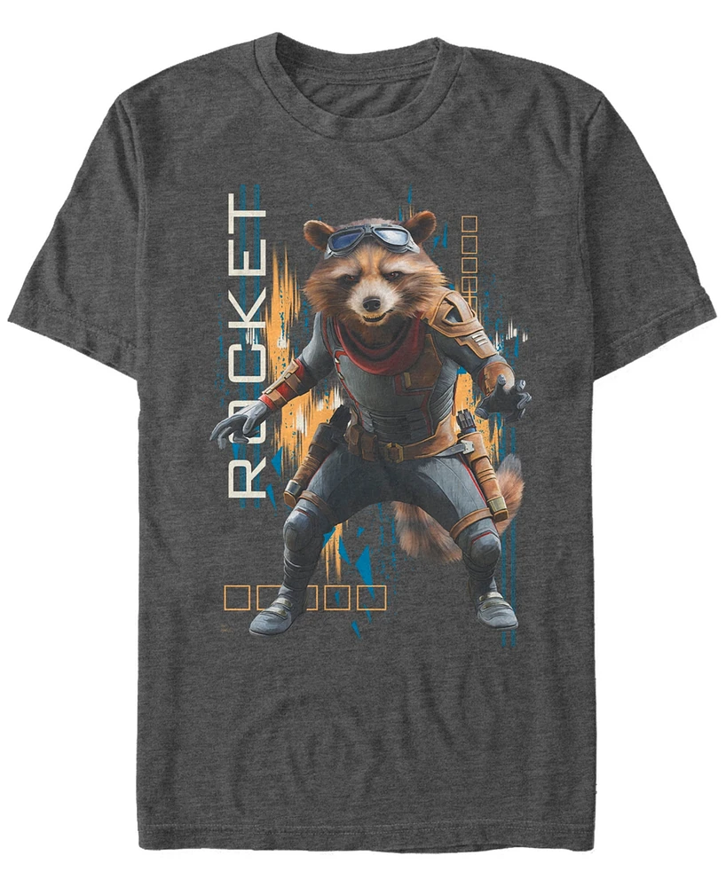 Marvel Men's Avengers Endgame Rocket Action Pose, Short Sleeve T-shirt