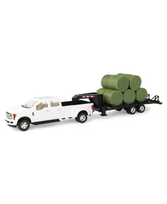 Tomy Ford F-350 1/32 Pickup with Gooseneck Trailer and 10 Bales