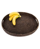 Artifacts Rattan Oval Tray with Cutout Handles