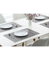 Dainty Home Reversible Metallic Lacey Place Mats Slip Resistant 12" x 18" Placemats - Set of 4