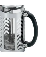 BonJour Glass and Stainless Steel Chevron 33.8-Oz. French Press