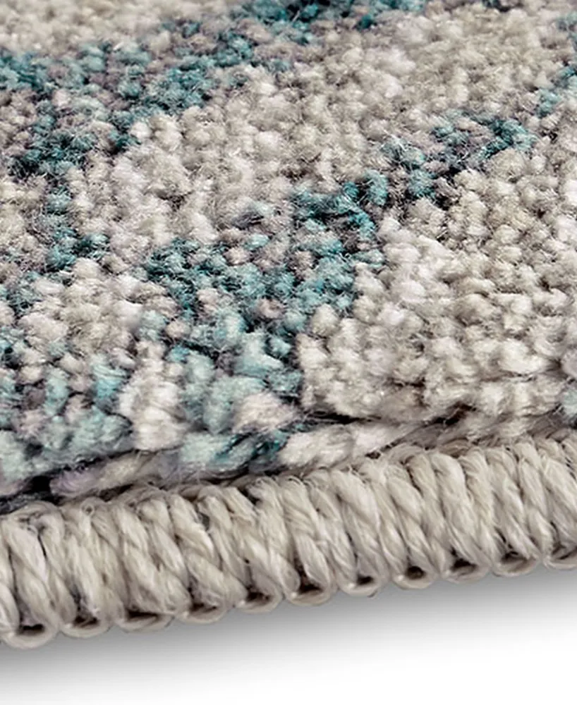 Scott Living Expressions Imprinted Blooms Aqua 2' x 3' Area Rug