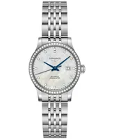 Longines Women's Swiss Automatic Record Collection Diamond (1/2 ct. t.w.) Stainless Steel Bracelet Watch 30mm