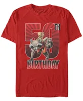 Fifth Sun Men's Marvel Guardians of The Galaxy Rocket and Baby Groot 50th Birthday Short Sleeve T-Shirt