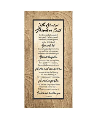 Dexsa Greatest Parents on Earth Timberland Wood Plaque, 6.75" x 13.63"