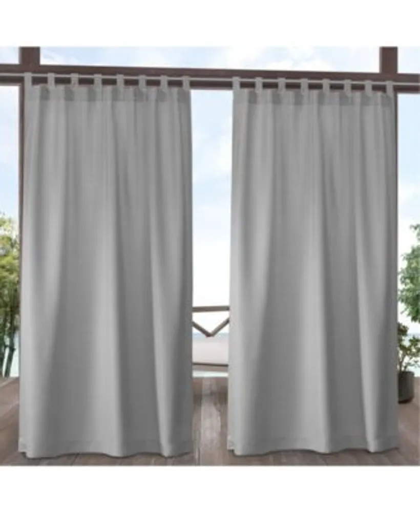 Exclusive Home Indoor Outdoor Solid Cabana Tab Top Curtain Panel Pair