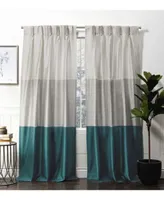 Exclusive Home Curtains Chateau Striped Faux Silk Pinch Pleat Curtain Panel Pair