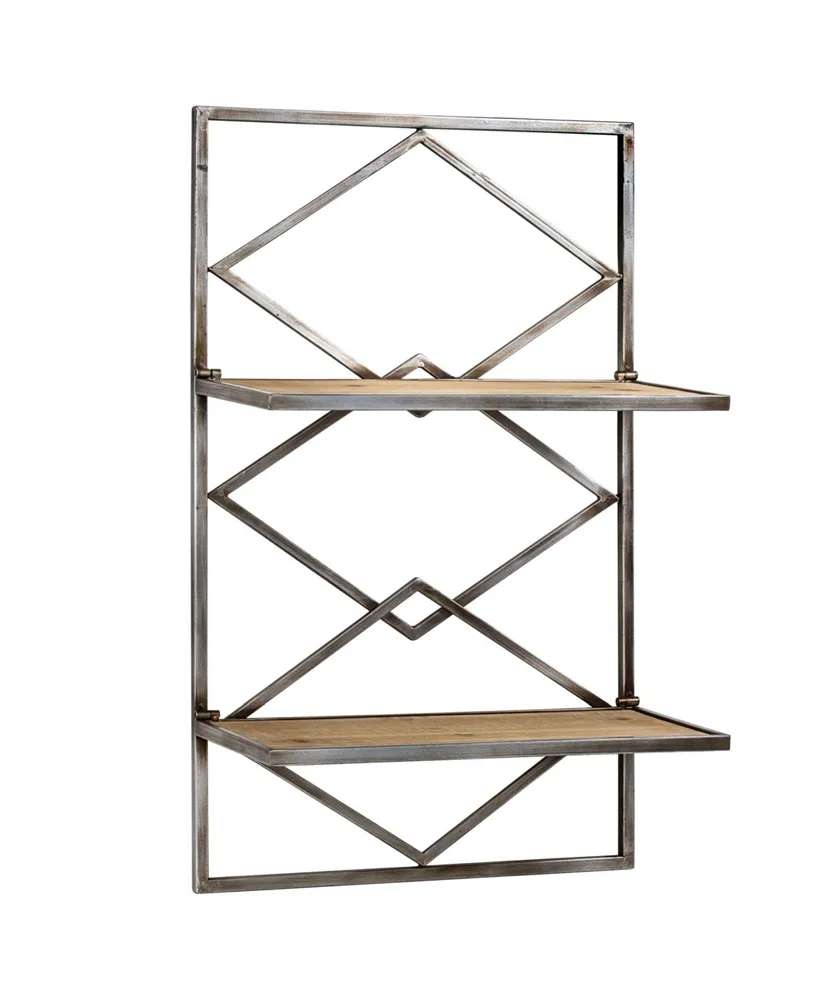 American Art Decor Wood and Hanging Shelf Rack