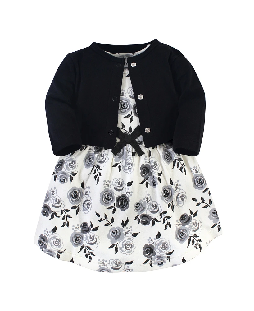 Touched by Nature Baby Girls Organic Cotton Dress and Cardigan 2pc Set