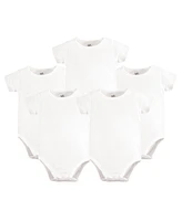 Touched By Nature Baby Girl Organic Cotton Bodysuit, 5-Pack