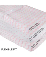 Ely's & Co. Cotton Jersey Knit Changing Pad Cover Set and Cradle Sheet Set 2 Pack