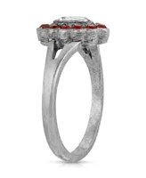 Pewter Diamond Shaped Crystal Ring