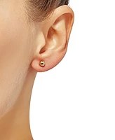 3-Pc. Set Cutured Freshwater Pearl (3-3/4mm), Cubic Zirconia & Polished Round Stud Earrings in 10k Gold