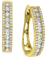 Diamond Oval Hoop Earrings (1 ct. t.w.) in 10k Gold