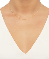 14k Yellow Gold Necklace, 16" Light Rope Chain (1mm)