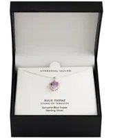 Amethyst (1-1/2 ct. t.w.) & Cubic Zirconia 18" Heart Pendant Necklace in Sterling Silver