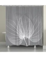 Laural Home Grey Leaves Shower Curtain