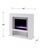 Southern Enterprises Arell Stainless Steel Color Changing Electric Fireplace