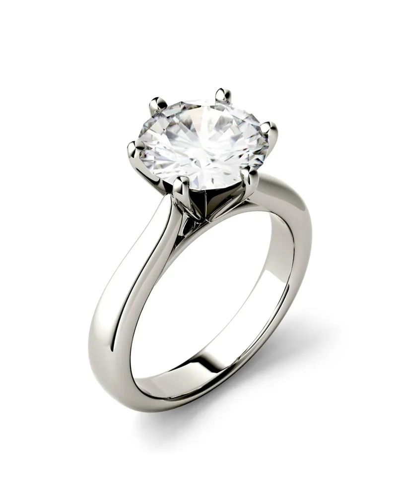 Moissanite Solitaire Engagement Ring 3-1/10 ct. t.w. Diamond Equivalent 14k White or Yellow Gold
