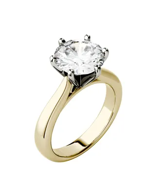 Moissanite Solitaire Engagement Ring 3-1/10 ct. t.w. Diamond Equivalent 14k White or Yellow Gold