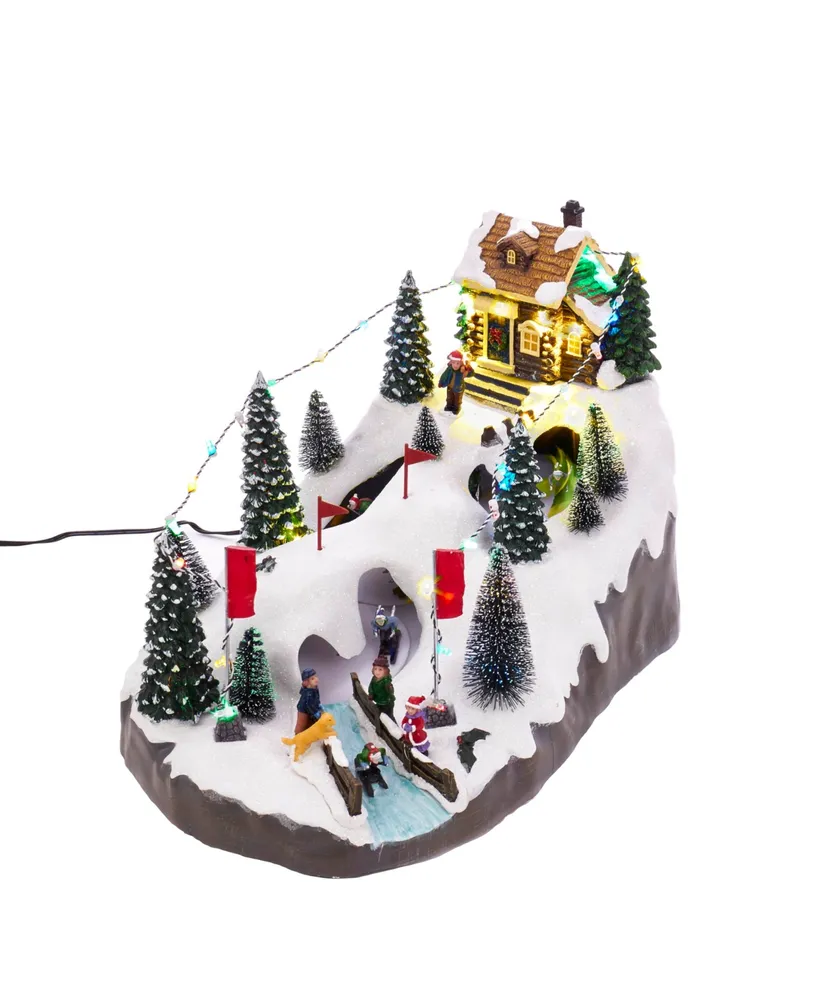 Kurt Adler Motion Led Christmas Skiing Village