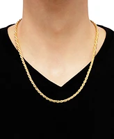 Rope Link 22" Chain Necklace in 18k Gold-Plated Sterling Silver