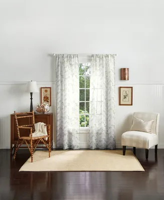 Martha Stewart Collection Eucalyptus Poletop Curtain Panel, 95", Created For Macy's
