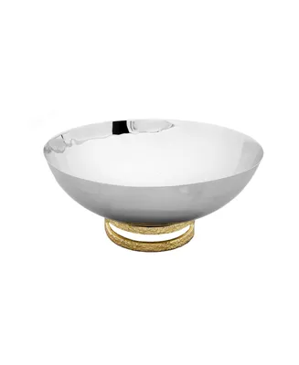 Classic Touch 6" Stainless Steel Bowl with Gold-Tone Loop Base