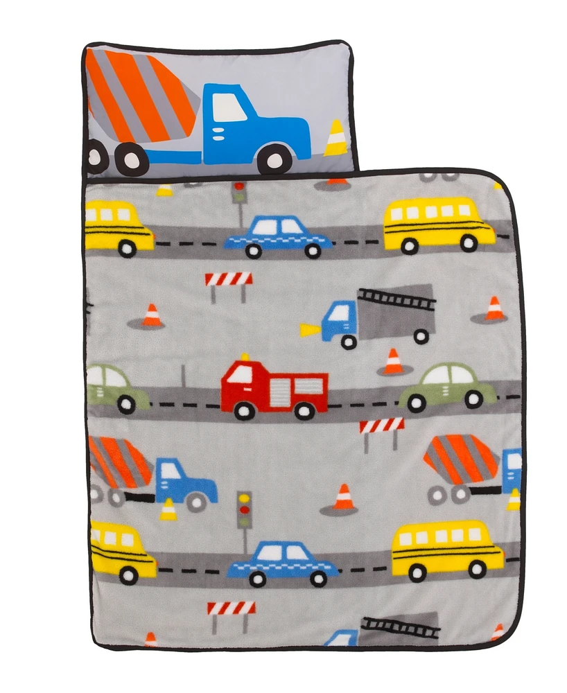 Everything Kids Construction Nap Mat with Pillow and Blanket