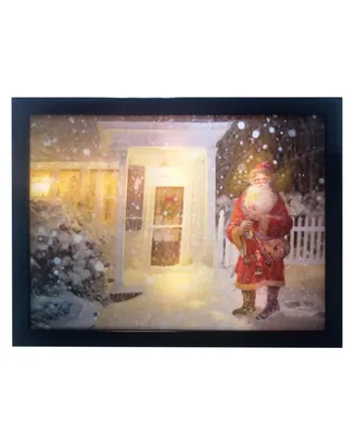 Kurt Adler 15.7-Inch Battery-Operated 3D Led Framed Christmas Scene and Santa Art