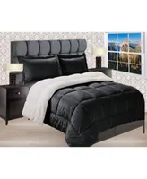 Elegant Comfort Micromink Sherpa Reversible Down Alternative Microsuede Comforter Sets