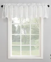 Delia Embroidered Floral Sheer Rod Pocket Curtain Valance