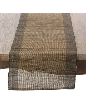 Saro Lifestyle Nubby Texture Border Design Woven Table Runner