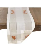 Saro Lifestyle Autumn Design Poly and Linen Blend Runner