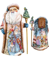 G.DeBrekht Woodcarved Land of Sweets Santa Figurine