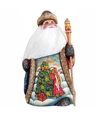 G.DeBrekht Woodcarved and Hand Painted Trim A Tree Angel Santa Figurine