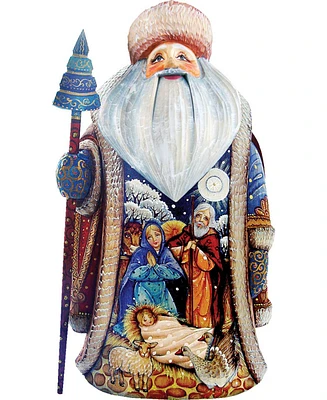 G.DeBrekht Woodcarved and Hand Painted Magic Night Father Santa Claus Figurine