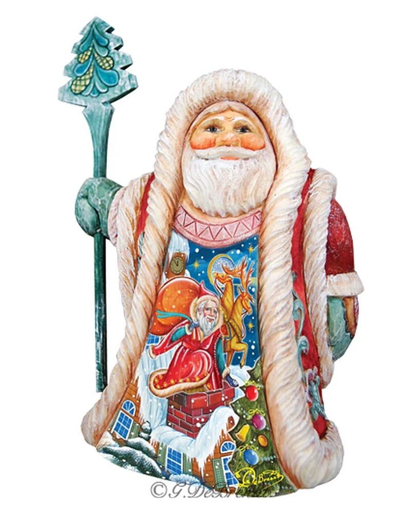 G.DeBrekht Rooftop Santa Figurine